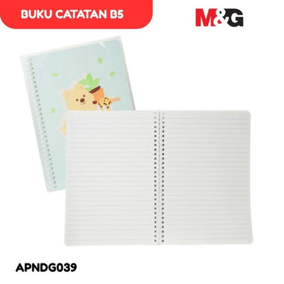 M&G Chenguang Kiki Quokka Spiral Notebook A5 – 60 Sheets, Single Ruled - 1pcs - No:APNDC018