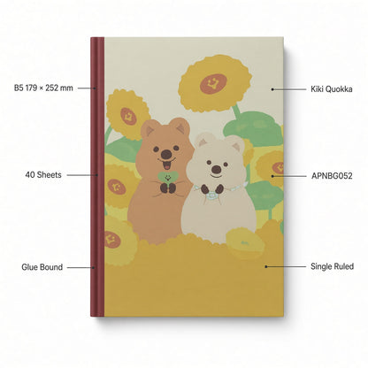 M&G Chenguang Kiki Quokka B5 Glue Book – 40 Sheets, Single Ruled, 179 × 252 mm - 1pcs - No: APNBG052