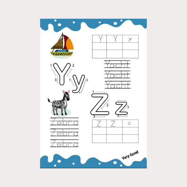 Yassin ABC Letters Learning Booklet for Kids + Whiteboard Pen