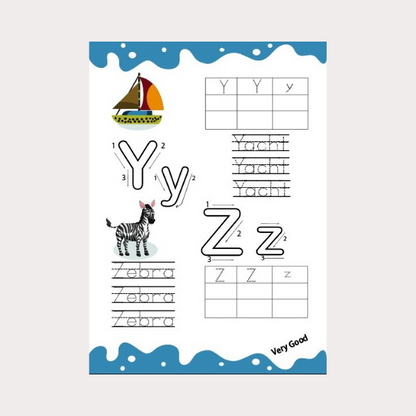 Yassin ABC Letters Learning Booklet for Kids + Whiteboard Pen