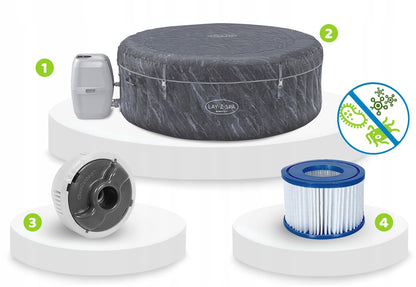 Bestway Boracay AirJet Spa Tubs ,Inflatable Spa Pool Above the Ground 4 People  1.80 mx 66 cm - No:60175