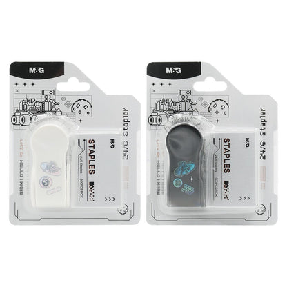 M&G Chenguang Hello Mars Mini Stapler Set – Compact Stapler with 500pcs 24/6 Staples, Up to 10 Sheets - 1pcs - No: ABS916EU