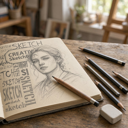 Yassin A5 Creative Sketchbook 160 Pages – Blank Drawing & Sketching Notebook - No: 1343